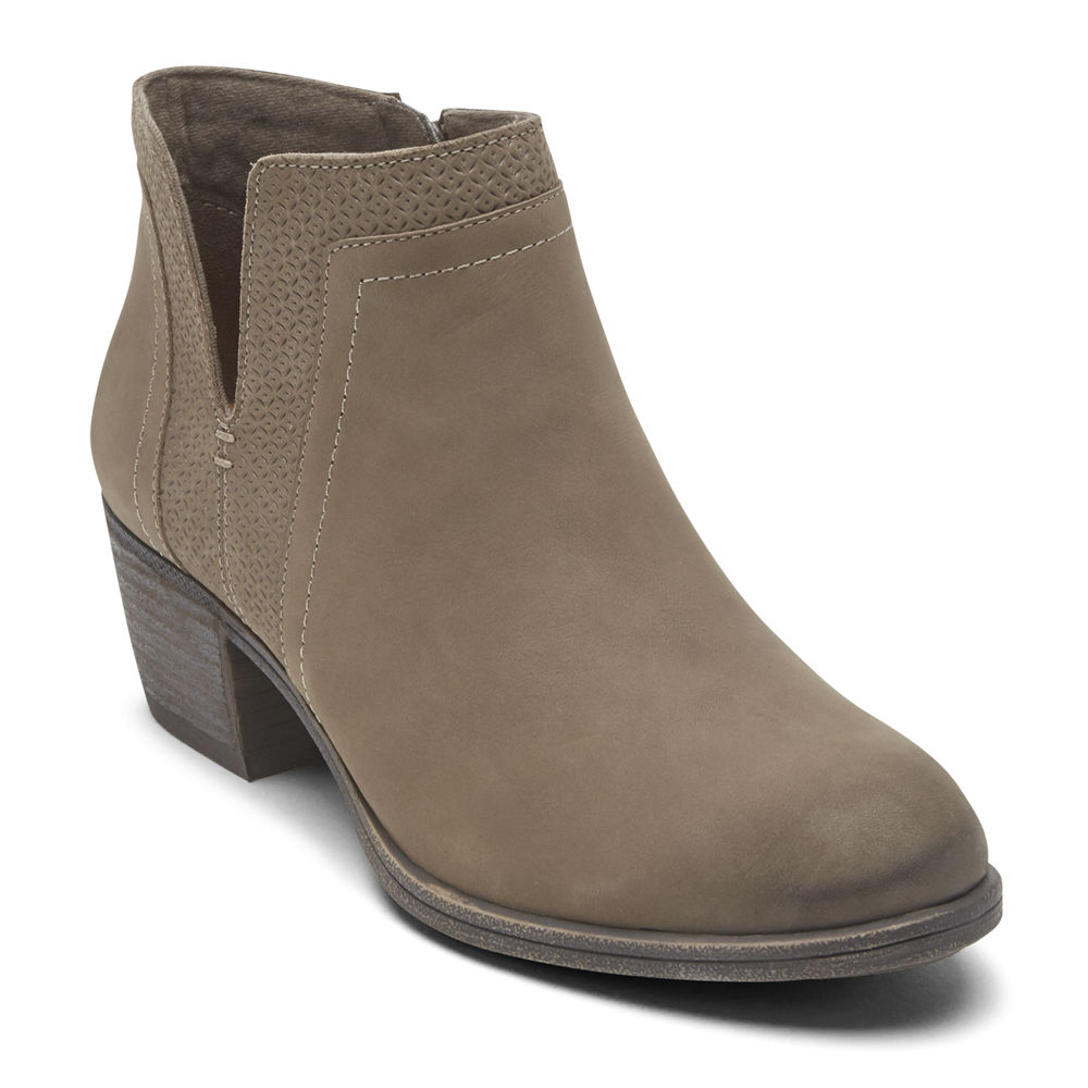 Rockport Singapore Womens Booties - Cobb Hill Anika V-Cut Grey - TU8436057